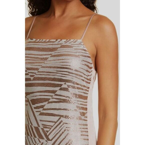 Ramy Brook Pink Tallon Metallic Chainmail Geo Sleeveless Minidress NWT Size 2 - Picture 4 of 9